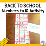 Numbers to 10 Cut & Paste - Back to School Activity Kindergarten