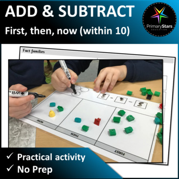 Preview of Numbers to 10 - First, Then, Now Subtract Practical Activity - Singapore Math