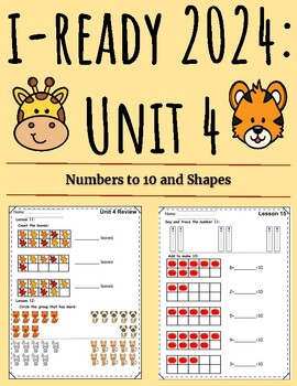 Preview of Numbers to 10: Iready 2024 Unit 4-Kinder (20 Worksheets)