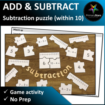 Preview of Numbers to 10 - Subtraction within 10 puzzle jigsaw - Singapore Math