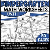 Numbers to 10 Math Review Worksheets for Kindergarten