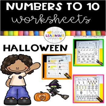 Preview of Numbers to 10 Worksheets HALLOWEEN Practice