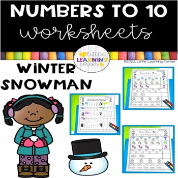 Preview of Numbers to 10 Worksheets WINTER /  Counting Practice