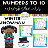 Numbers to 10 Worksheets WINTER /  Counting Practice