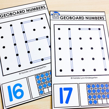 Numbers to 10 and 20 Geoboard Mats Shape Building PreK Kindergarten Math  Centers