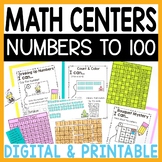 Counting to 100 Math Centers for Kindergarten, Numbers to 