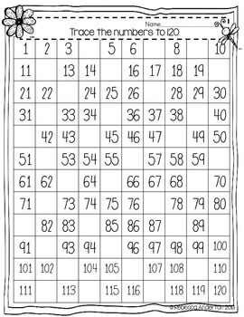 Numbers to 120 Printables Common Core Aligned by Rebecca Anderton