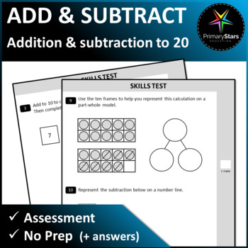 Preview of Numbers to 20 - Addition & Subtraction Assessment - Singapore Math