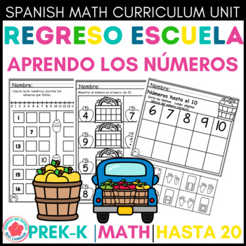 Preview of Numbers to 20 Back to School Números hasta el 20