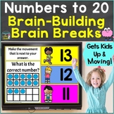 Numbers to 20, Counting with Brain Breaks Movement Google 