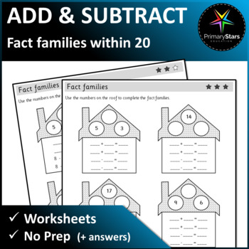 Preview of Numbers to 20 - Fact Families Activity - Singapore Math Mastery