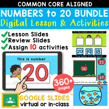 Preview of Numbers to 20 Google Slides Lessons and Activities BUNDLE