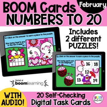 Preview of Numbers to 20 Math Boom Cards Puzzles | Digital Games | Distance Learning