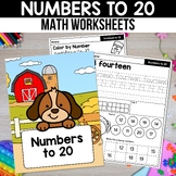 Numbers to 20 Math Worksheets Number Tracing Writing Pract