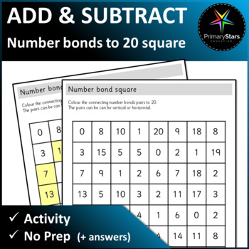 Preview of Numbers to 20 - Number Bond Square Activity - Singapore Math Mastery