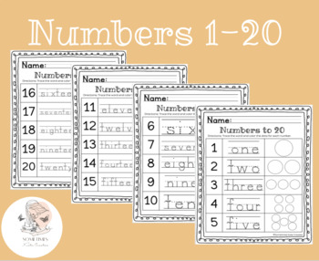Preview of Numbers to 20 Practice Pages!