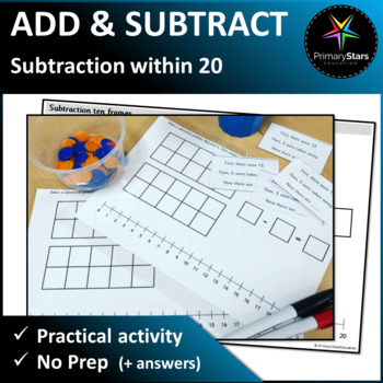 Preview of Numbers to 20 - Subtraction Practical Activity - Singapore Math