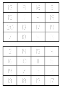 Numbers to 20 Traceable BINGO by Learn Hard Play Hard | TpT