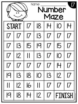 Numbers to 20 Worksheets - Number Recognition - Distance Learning