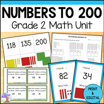 Preview of Numbers to 200 Unit - Place Value Grade 2 Math (Ontario) Worksheets & Activities