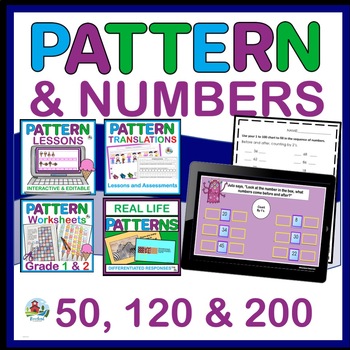 Preview of Counting with Numbers to 50, 120 and 200 & Math Patterns &  Real Life Patterns