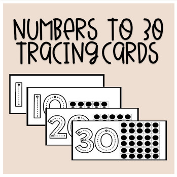 Preview of Numbers to 30 Tracing Cards