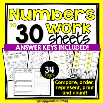 Preview of Numbers to 30 Worksheets