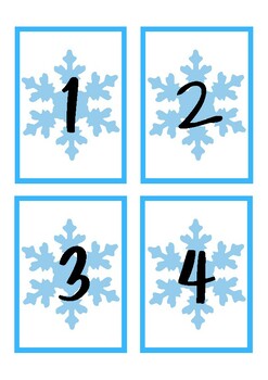 Preview of Numbers to 30 flashcards for winter