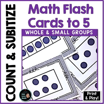 Preview of Numbers to 5 - Number Sense - Subitize  - Count - Math Flash Cards