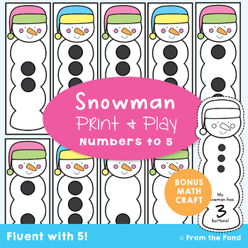 Preview of Numbers to 5 Snowman Math Activities
