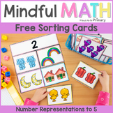 Numbers to 5 Sorting Cards FREE Kindergarten Math Activity