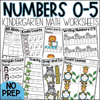 Preview of Numbers to 5 Worksheets and Activities - Kindergarten Math Unit Counting to 5
