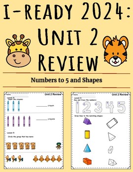 Preview of Numbers to 5 and Shapes: Iready 2024 Unit 2 Review