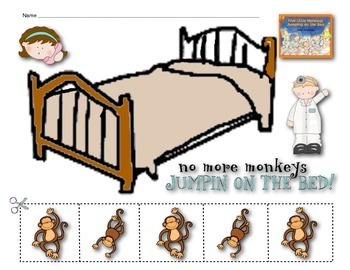 Download Numbers to 5 with Five Little Monkeys Jumping on the Bed | TpT