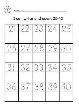 Numbers tracing 1-20 | 1-40 | Writing and counting the numbers 1-40 by ...