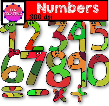 Preview of Numbers with Eyes Clip Art