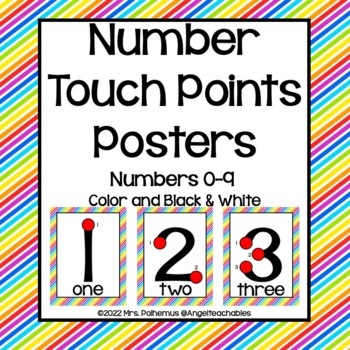 Preview of Numbers with Touch Points Posters Rainbow