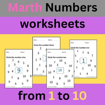 Preview of Numbers worksheets for kids