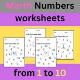 Numbers worksheets for kids