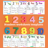 Numbers worksheets templates 1 to 10