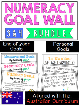 Preview of Numeracy Goal Wall Year 3 & 4 *Aligned with the Australian Curriculum*