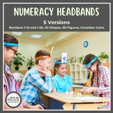 Numeracy Headbands: 5 Versions Numbers 1-10, 1-20, 2D Shap