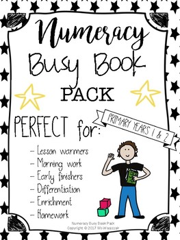 Preview of Numeracy Math Busy Book PACK Years 1&2 NUMBERS 1-20
