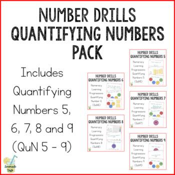 Preview of NUMERACY PROGRESSIONS Quantifying Numbers 5-9 (QuN5 - QuN9) Task Cards