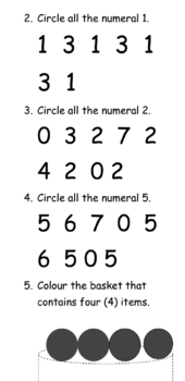 Preview of Numeral Assessment Pre-K