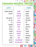 Math – Numeral Prefixes and Root Words in Latin/Greek
