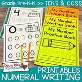 Numeral Tracing and Writing Printables for Kindergarten Nu