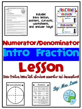 Preview of Numerator/Denominator Intro Fraction Lesson