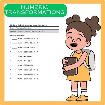 Preview of Numeric Transformations: Grade 3 Worksheets for Converting 5-Digit Numbers