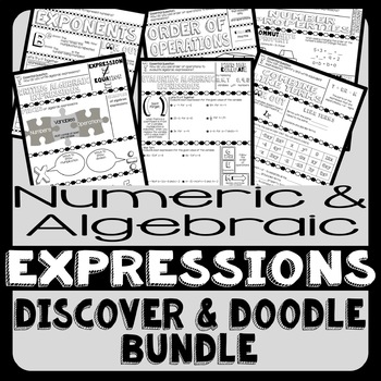 Preview of Numeric and Algebraic Expressions Discover & Doodle Bundle
